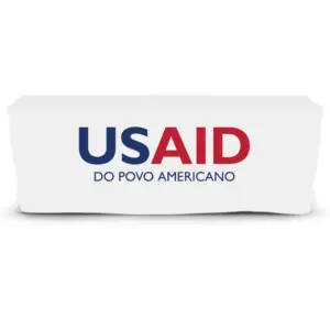 USAID Portuguese Continental - 6' Fitted Dye Sub Tablecloth  White