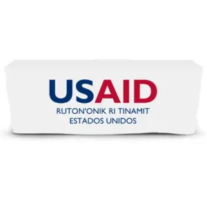 USAID Kaqchikel - 6' Fitted Dye Sub Tablecloth  White
