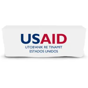 USAID Kiche - 6' Fitted Dye Sub Tablecloth  White