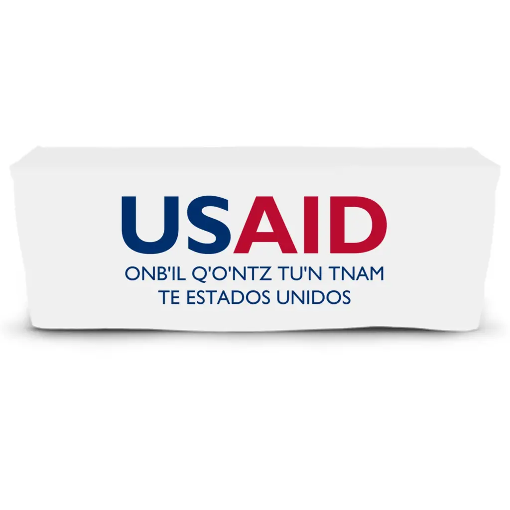 USAID Mam - 6' Fitted Dye Sub Tablecloth  White