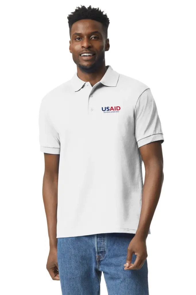 USAID Portuguese Continental - Gildan 5.6oz 50/50 Moisture Wicking Ctn/Poly Polo Shirt Min 12pcs