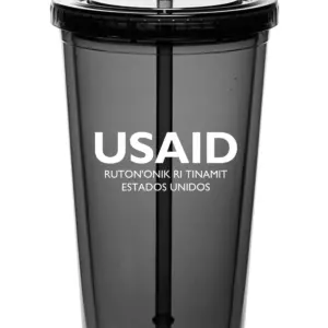 USAID Kaqchikel - 20 Oz. Double Wall Acrylic Bottles w/Straws
