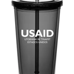 USAID Kiche - 20 Oz. Double Wall Acrylic Bottles w/Straws