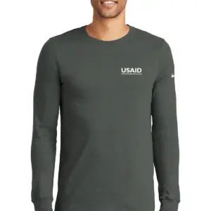 USAID Brazilian Portuguese - Nike Men's Dri-FIT Cotton/Poly Long Sleeve Tee