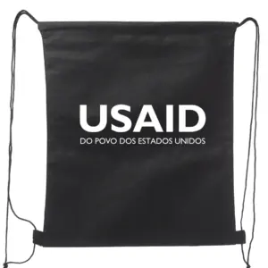 USAID Portuguese - Non-Woven Drawstring Backpacks (14.5"x17.5")