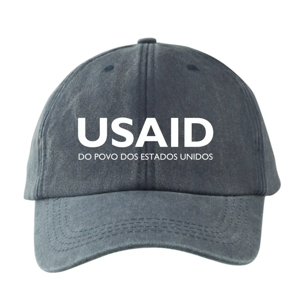 USAID Portuguese - Embroidered Lynx Washed Cotton Baseball Caps (Min 12 pcs)