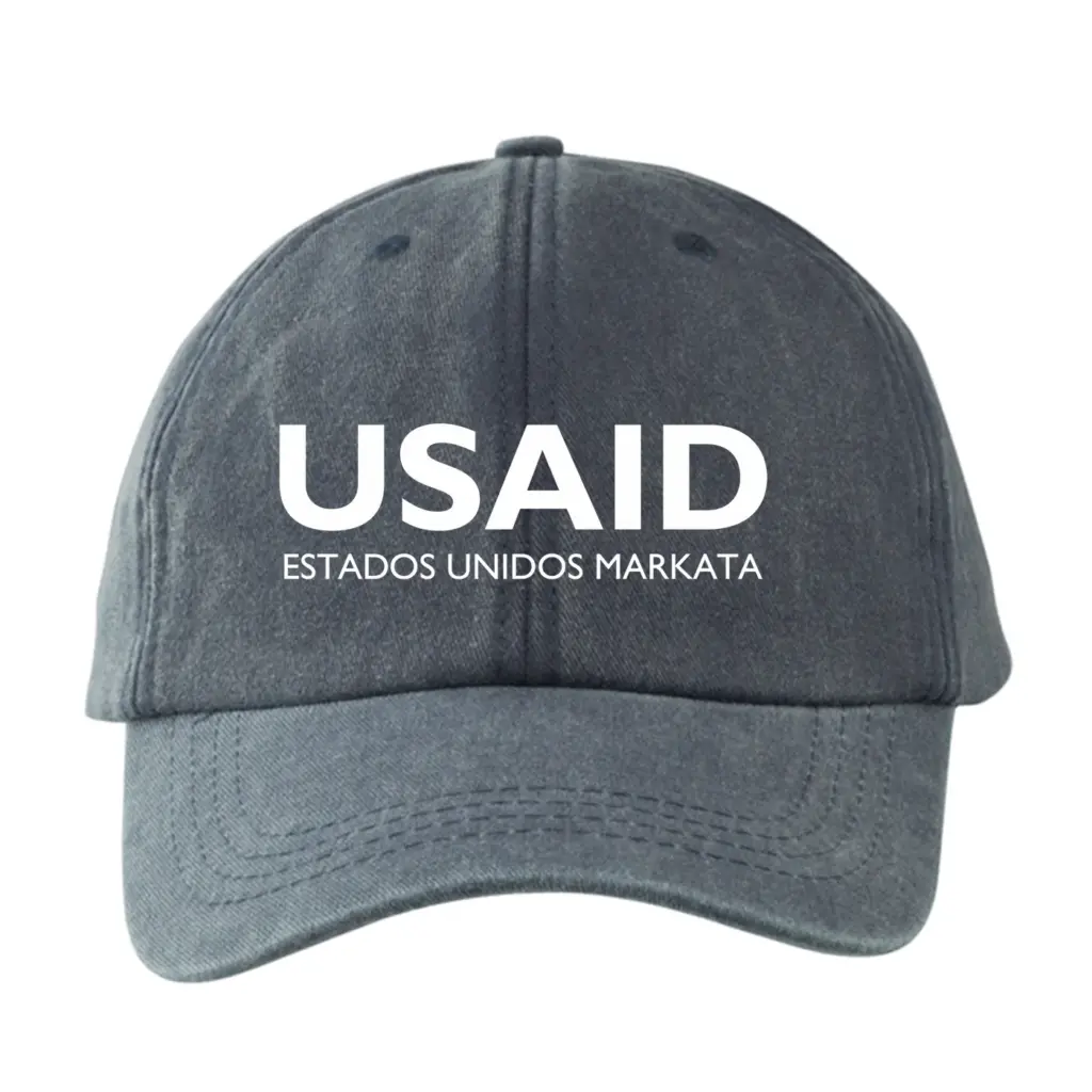 USAID Aymara - Embroidered Lynx Washed Cotton Baseball Caps (Min 12 pcs)