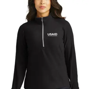 USAID Brazilian Portuguese Port Authority Ladies Microfleece 1/2-Zip Pullover Sweater