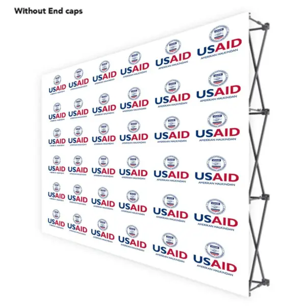 USAID Turkish ONE CHOICE 10 Ft. Fabric Pop Up Display - 89"H Straight Graphic Package