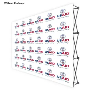 USAID Arabic ONE CHOICE 10 Ft. Fabric Pop Up Display - 89"H Straight Graphic Package