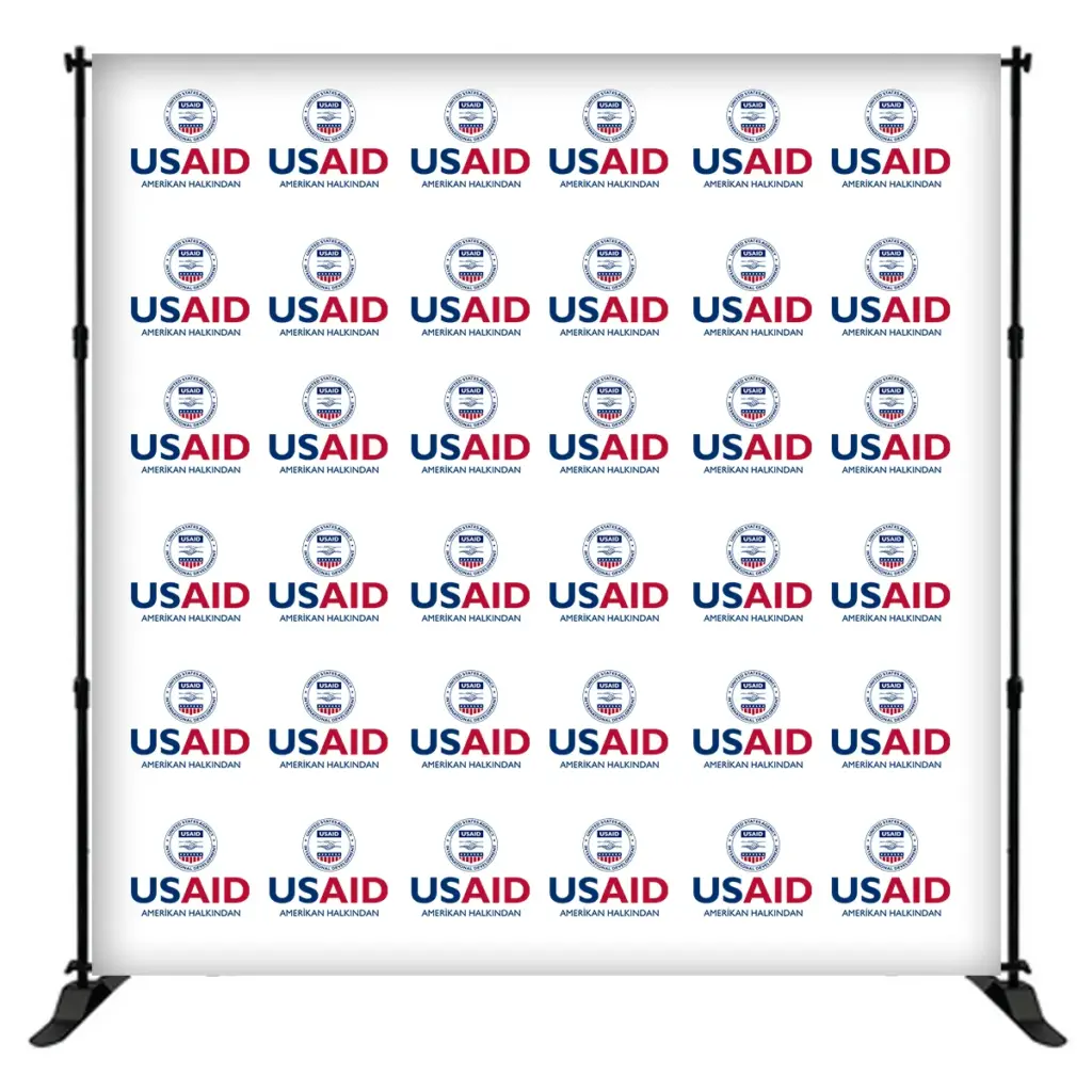 USAID Turkish 8 ft. Slider Banner Stand - 8'h Fabric Graphic Package