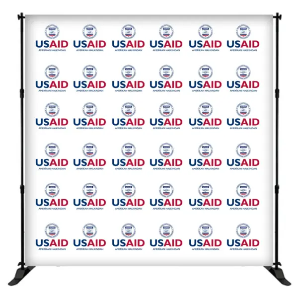 USAID Turkish 8 ft. Slider Banner Stand - 8'h Fabric Graphic Package
