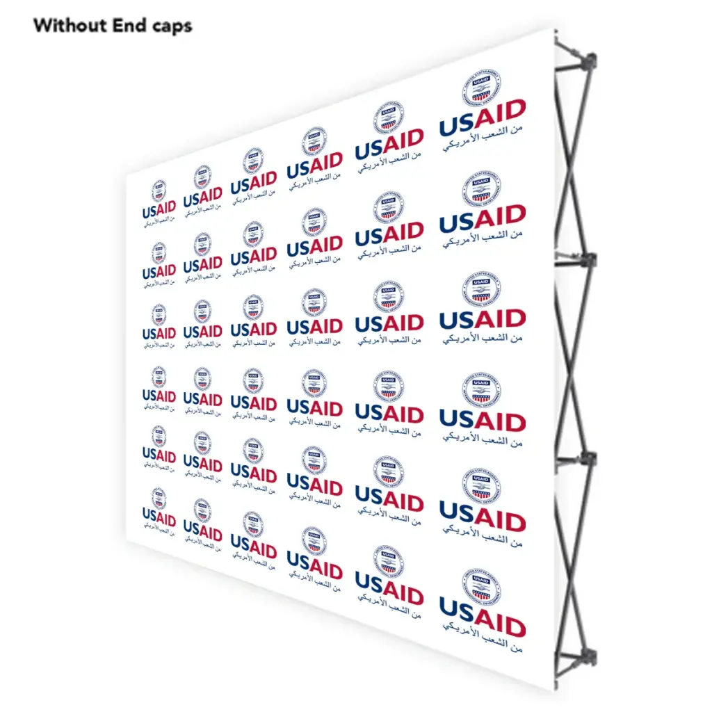 USAID Arabic ONE CHOICE 8 Ft. Fabric Pop Up Display - 89"H Straight Graphic Package