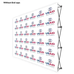 USAID Arabic ONE CHOICE 8 Ft. Fabric Pop Up Display - 89"H Straight Graphic Package