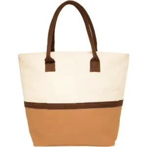 USAID Turkish - Two-Tone Jute Beach Tote Bags (17.5"x13.5")