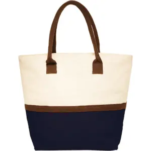 USAID Turkish - Two-Tone Jute Beach Tote Bags (17.5"x13.5")