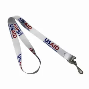 USAID Arabic - 3/4" Dye-Sublimation White Lanyards with Swivel Cip