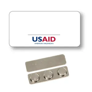 USAID Turkish - Name Badge  White Metal