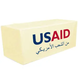 USAID Arabic - 8' Fitted Dye Sub Tablecloth White