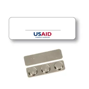 USAID Turkish - Name Badge White Metal