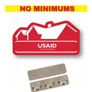 USAID Turkish - Name badge Custom Shape Red Plastic