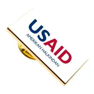 USAID Turkish Brandmark Lapel Pins with Military Clutch Rectangular Min 100 pcs