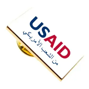 USAID Arabic Brandmark Lapel Pins with Military Clutch Rectangular Min 100 pcs