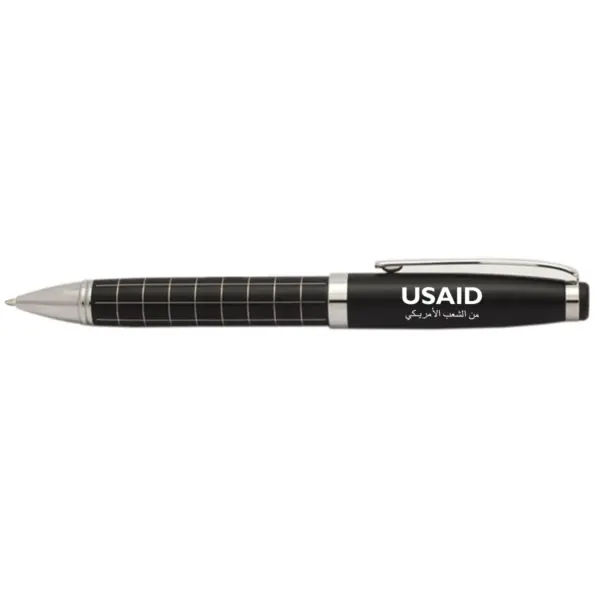 USAID Arabic - Onyx Grid Metal Pens
