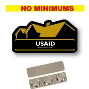 USAID Turkish - Name Badge Custom Shape BLACK Plastic