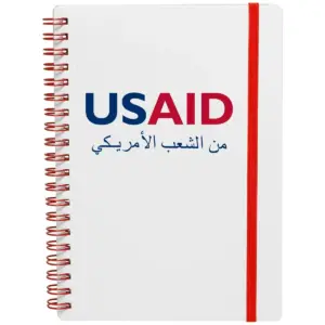 USAID Arabic - White Spiral Notebook w/ Colored Accents
