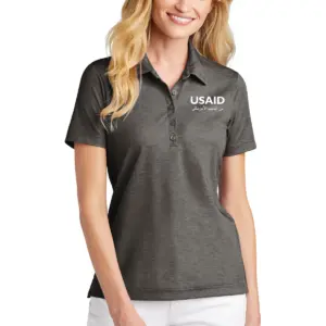 USAID Arabic TravisMathew Ladies Oceanside Heather Polo