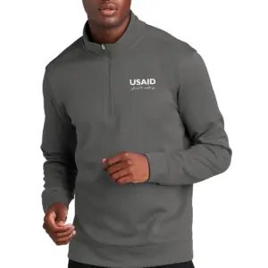 USAID Arabic - Port & Company Men's Performance Fleece 1/4-Zip Pullover Sweatshirt