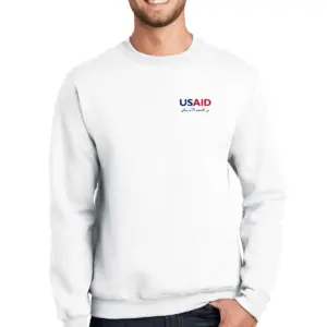 USAID Arabic - Port & Company Men's Essential Fleece Crewneck Sweatshirt