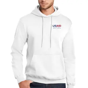 USAID Arabic - Port & Company Men's Core Fleece Pullover Hooded Sweatshirt