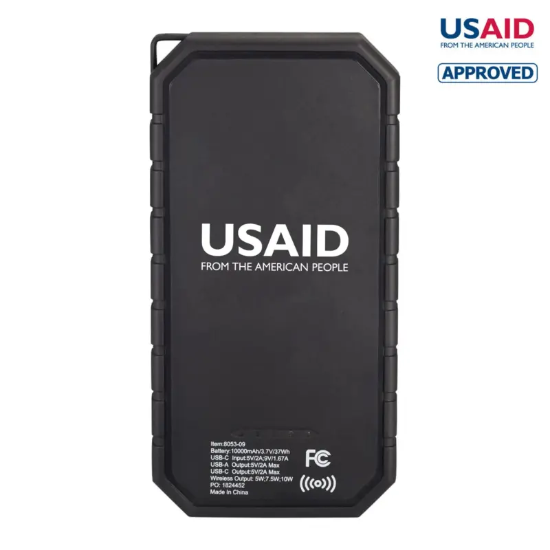 USAID English - High Sierra® IPX 5 Solar Fast Wireless Power Bank