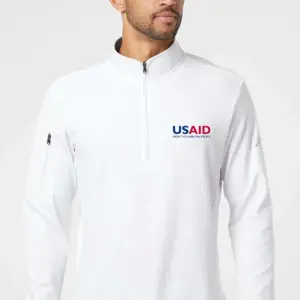 USAID English - Adidas® Performance Textured Quarter-Zip Pullover