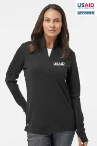 USAID English - Adidas - Women's 3-Stripes Quarter-Zip Sweater