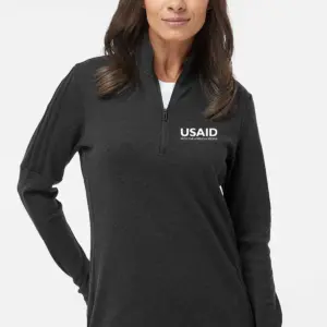 USAID English - Adidas - Women's 3-Stripes Quarter-Zip Sweater