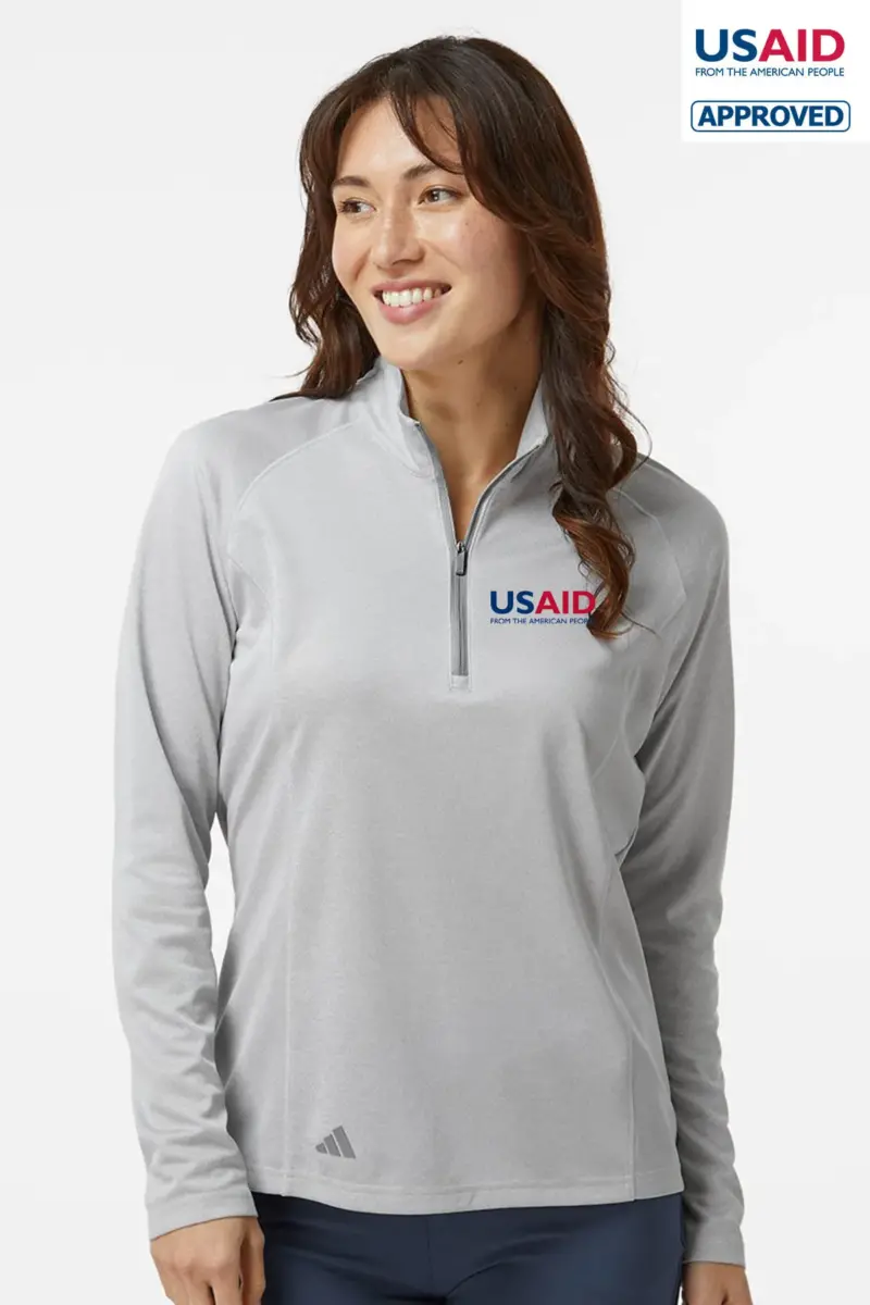USAID English - Adidas - Women's Space Dyed Quarter-Zip Pullover