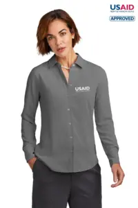 USAID English - Brooks Brothers® Women’s Full-Button Satin Blouse