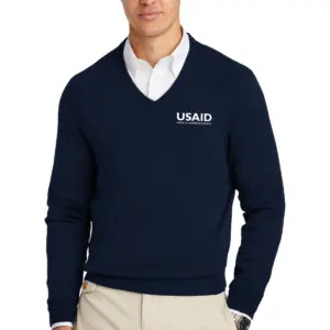 USAID English - Brooks Brothers® Cotton Stretch V-Neck Sweater