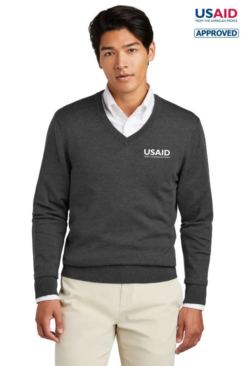 USAID English - Brooks Brothers ® Washable Merino V-Neck Sweater