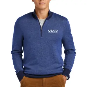 USAID English - Brooks Brothers ® Washable Merino Birdseye 1/4-Zip Sweater