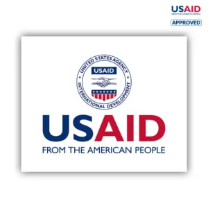 USAID English Rectangle Stickers w/ UV Coating (4.25""x5.5"")