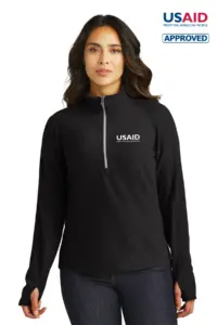 USAID English Port Authority Ladies Microfleece 1/2-Zip Pullover Sweater