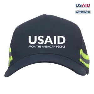 USAID English - Embroidered Structured Safety Reflective Caps (Min 12 pcs)
