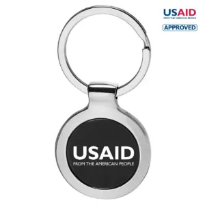 USAID English - Round Two Tone Metal Key Chains