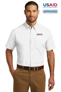 USAID English - Port Authority Short Sleeve Carefree Poplin Shirt