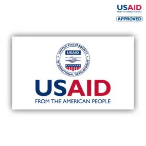 USAID English Rectangle Stickers w/ UV Coating (3""x5"")