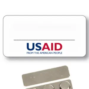 USAID English - Name Badge  White Metal